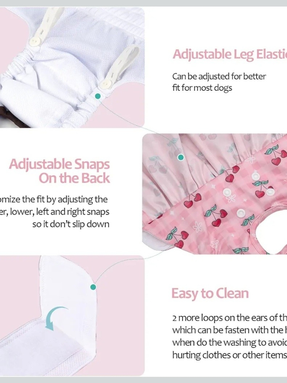 Dog Ruffle Cloth Diapers SMALL - Picture 3 of 4